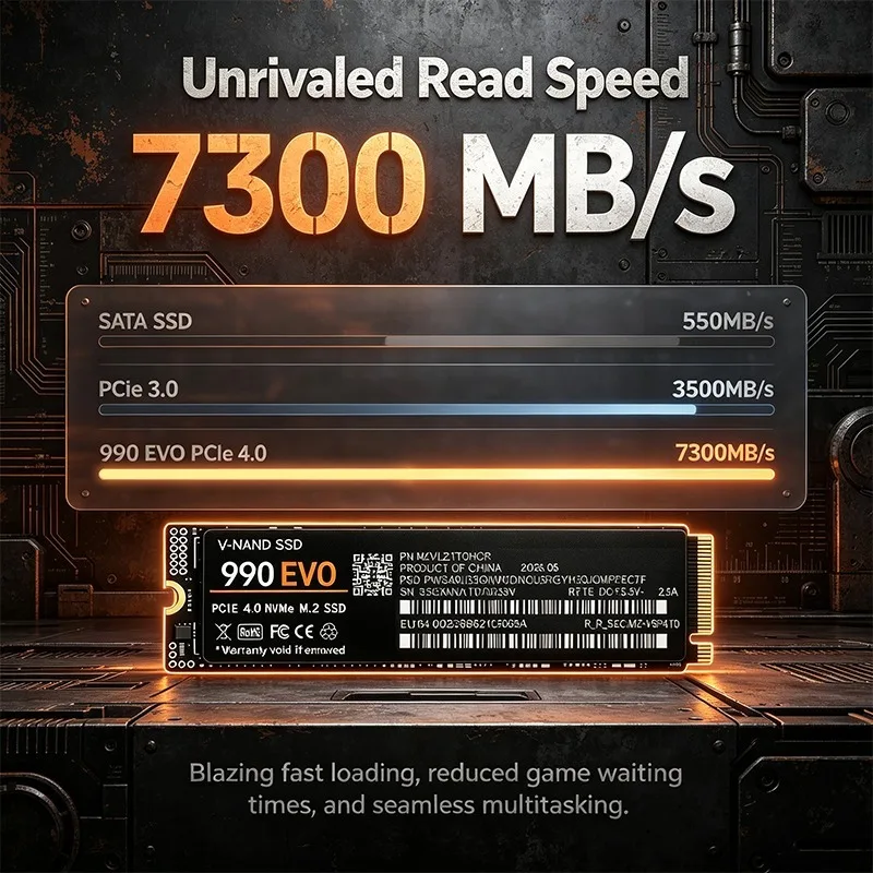 Gaming M.2 NVMe SSD 990 EVO PC - огляд і ціна M.2 Nvme 4Tb Pcie 4.0 Ssd