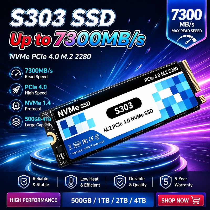 S303 M.2 NVMe Internal 500GB/1 - огляд і ціна M.2 Nvme 4Tb Pcie 4.0 Ssd